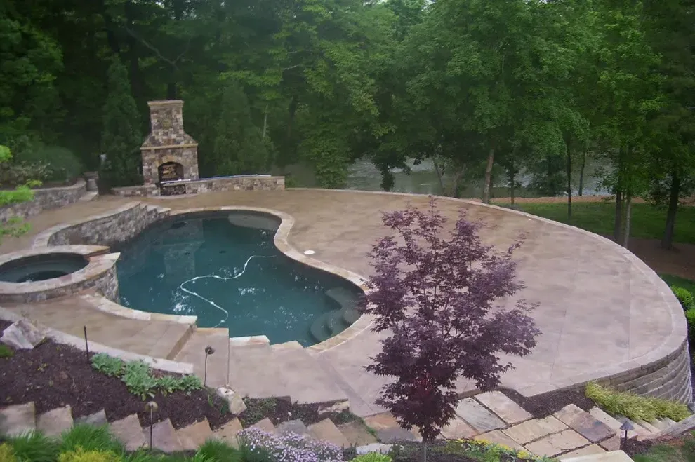 Concrete pool deck coating by JP Concrete Creations in Kennesaw GA (project 37)