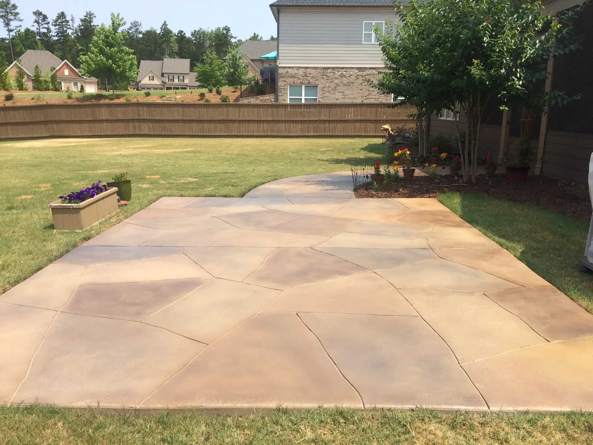 Stamped concrete driveway by JP Concrete Creations in metro Atlanta (project 49)