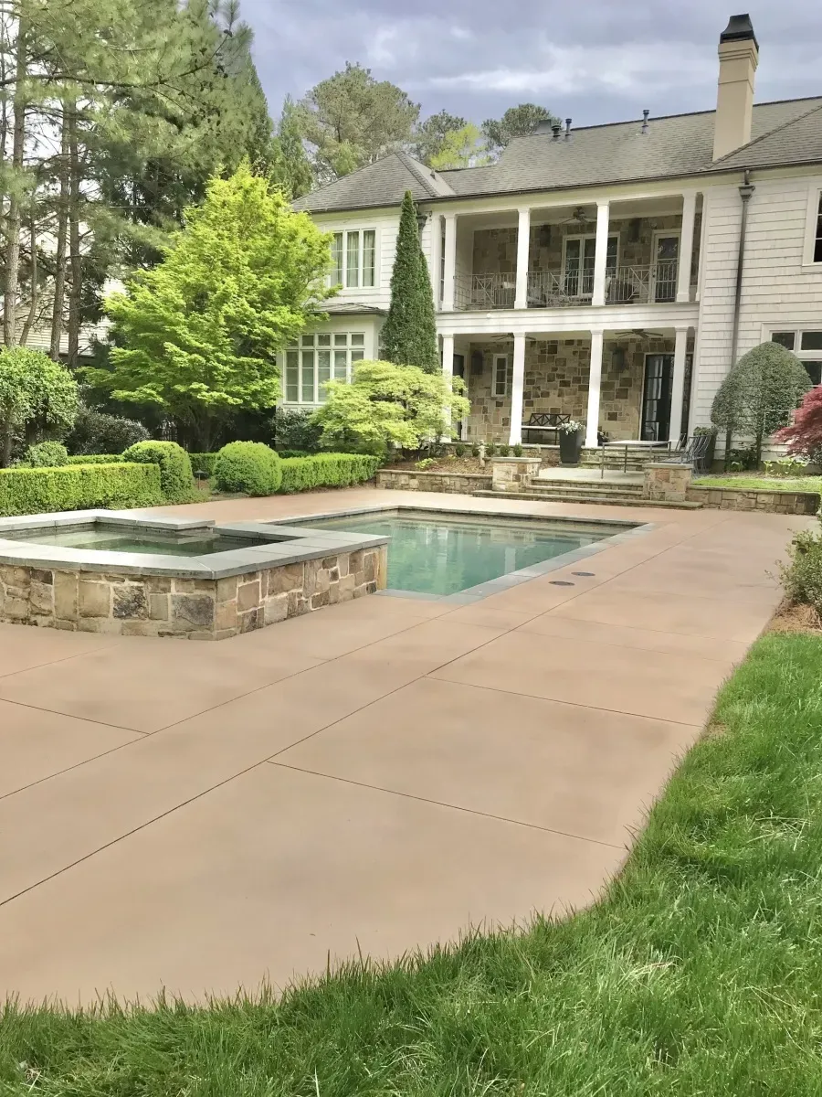 Textured pool deck finish by JP Concrete Creations in Kennesaw GA (project 58)