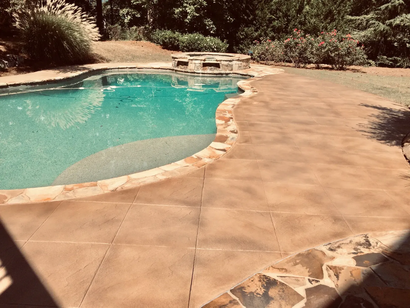 Stained concrete patio by JP Concrete Creations in Kennesaw GA (project 76)