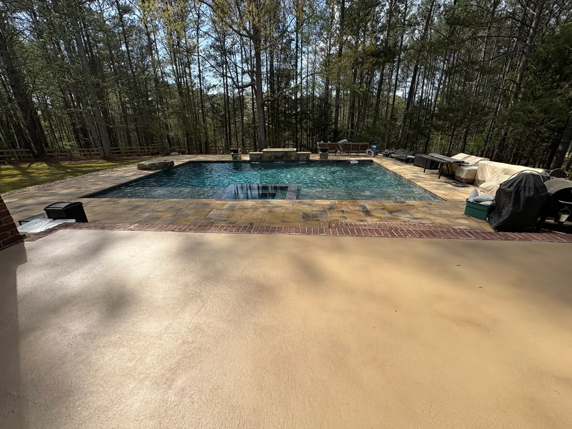 Pool deck resurfacing project by JP Concrete Creations, Kennesaw GA (project 78)