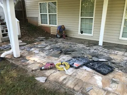 Before: decorative concrete resurfacing project 17 by JP Concrete Creations, Kennesaw GA