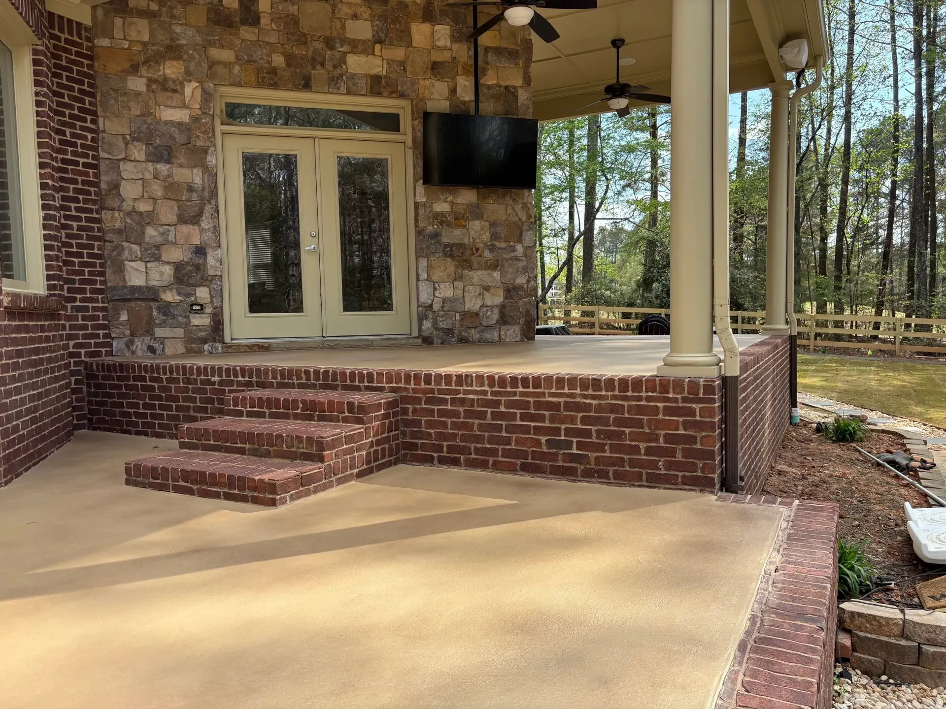 After: concrete patio makeover project 6 by JP Concrete Creations, Kennesaw GA